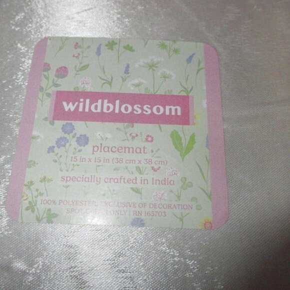 Wild Blossom Beaded Placemats Table Decor Butterfly Flowers Round Set Of 2 - Picture 5 of 6